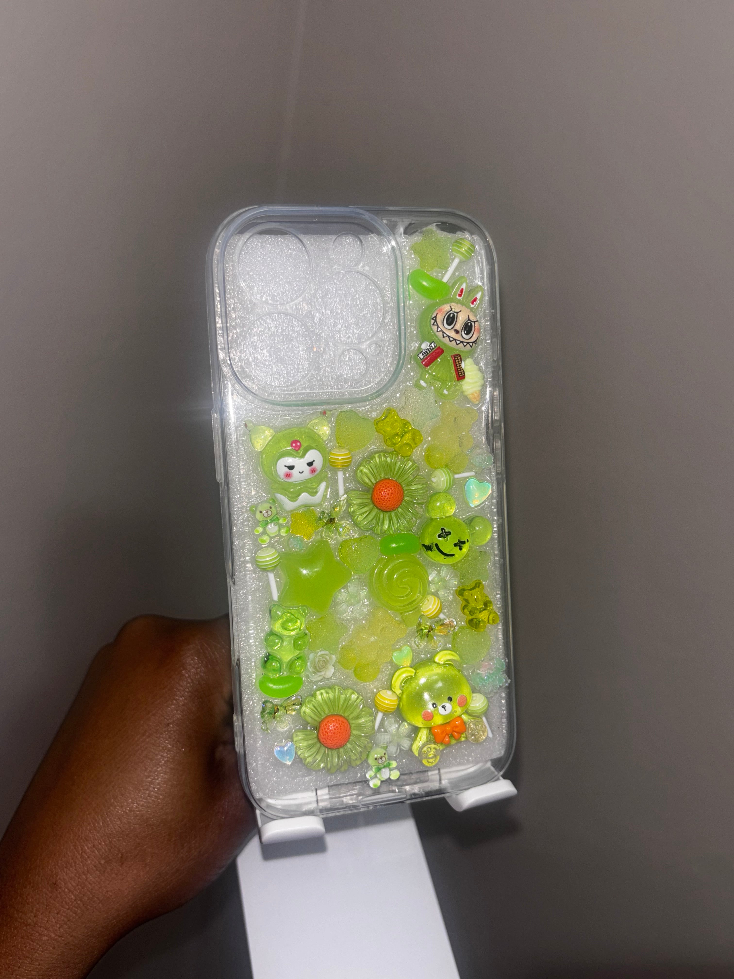 Lime Green Labubu iPhone 16 Pro Junk Case